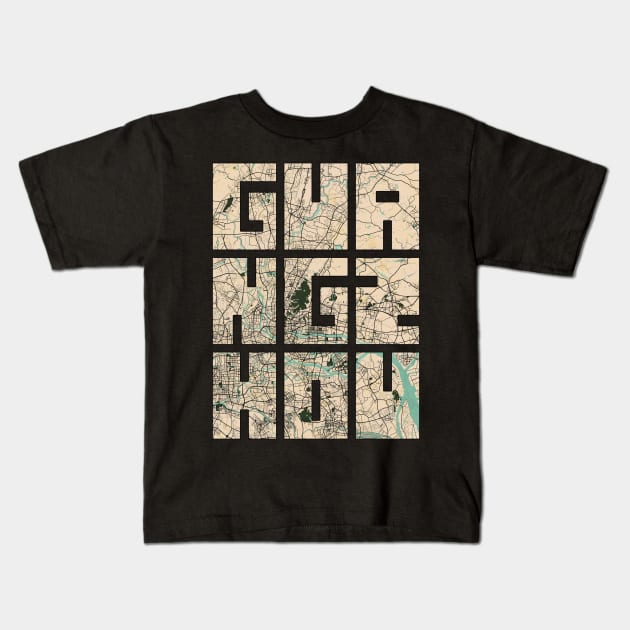 Guangzhou, USA City Map Typography - Vintage Kids T-Shirt by deMAP Studio